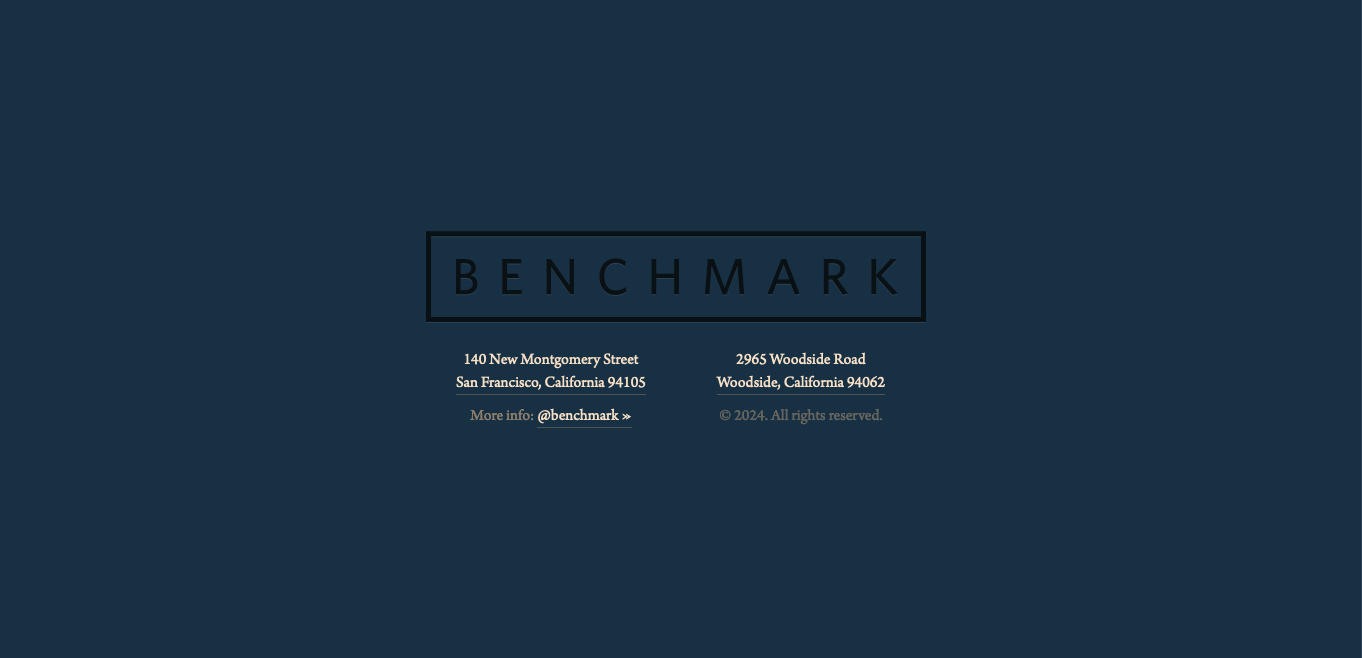 Simplicity in Benchmark's website